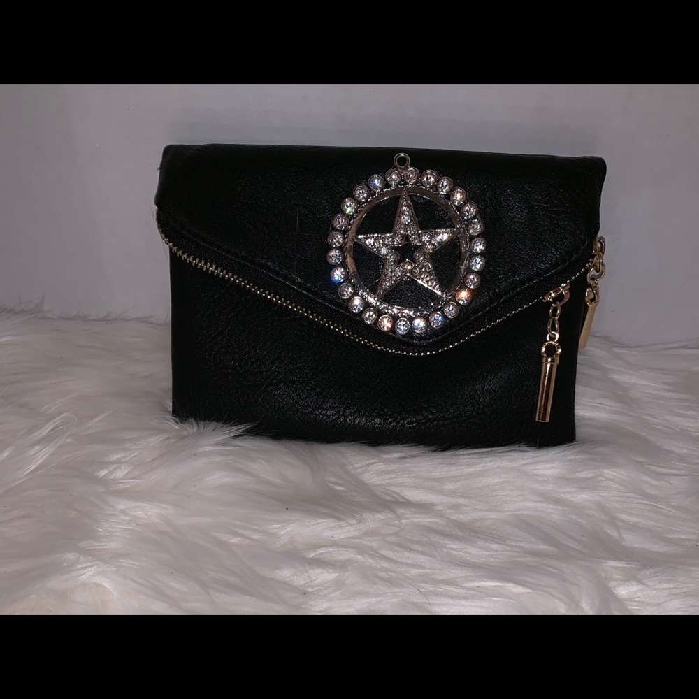 Black Leather Shoulder Purse